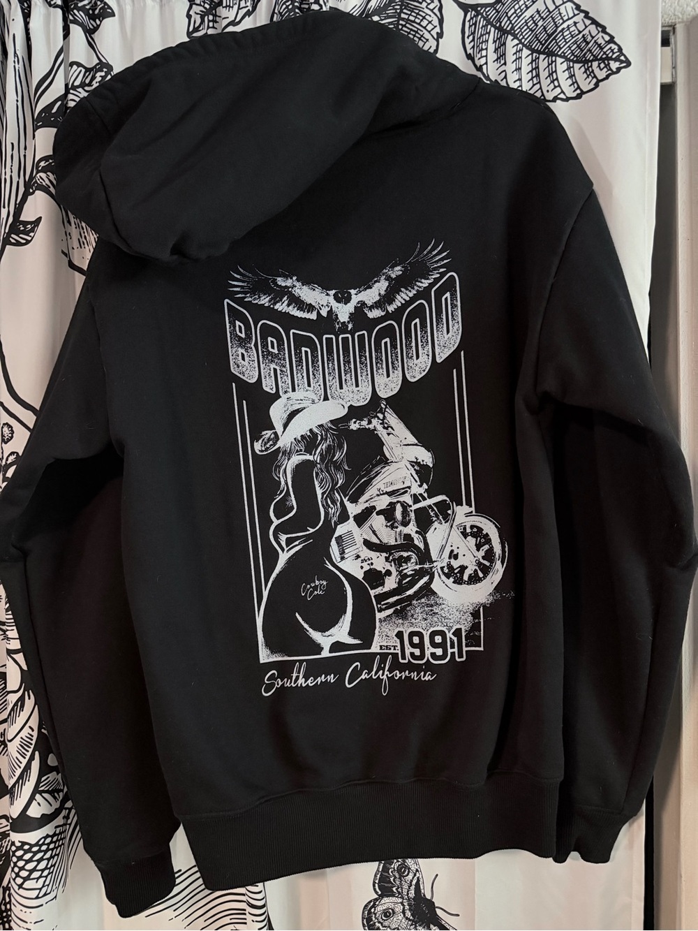Cowboy Cole Badwood Black Graphic Ski Hoodie Jacket - Women